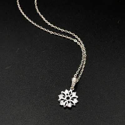 Dây Chuyền Vòng Cổ Nữ Bông Hoa Đính Đá Lấp Lánh BẠC HIỂU MINH DMD489