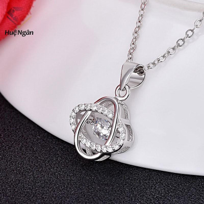 Dây chuyền bạc Ý 925 Huệ Ngân - Cỏ bốn lá may mắn PP1682