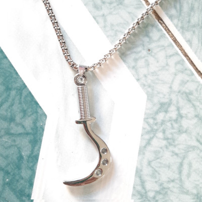 Dây chuyền nam cá tính, mặt hợp kim không gỉ si mạ, dây titan cao cấp rộng 3-4mm, dài 50cm