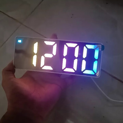 Đồng Hồ Led, Đồng Hồ Để Bàn RGB, Có Báo Thức, Hiển Thị Thời Gian, Nhiệt Độ, Có Cảm Biến Ánh Sáng Tự Động, Decor Phòng Ngủ Chill