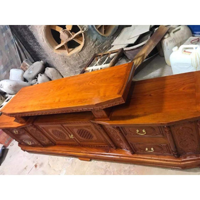 kệ tivi vát gỗ hương đá