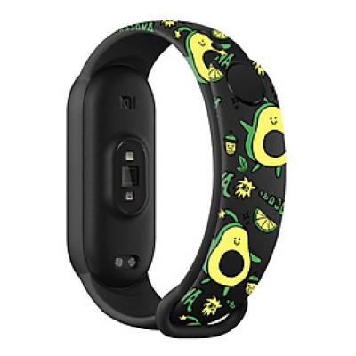 Dây Đeo Cao Su Xiaomi Miband 7 hoạ tiết hình trái bơ Avocado dây Chất Lượng cao
