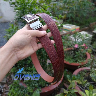 Set Ví và Thắt Lưng Cá Sấu [VÍ BÀN TAY + NỊT DA HÔNG TRƠN] SET5