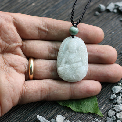 Mặt Dây Chuyền Phổ Hiền Bồ Tát Đá Cẩm Thạch (3 x 2.3 cm) Ngọc Quý Gemstones MD16