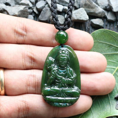 Mặt Dây Chuyền Đại Thế Chí Bồ Tát Đá Ngọc Bích Ngọc Quý Gemstones GA102