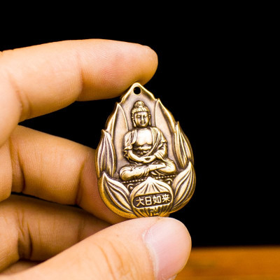 Dây chuyền mặt Phật Như Lai Đại Nhật hoa sen bằng đồng - MV02