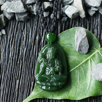 Mặt Dây Chuyền Đại Thế Chí Bồ Tát Đá Ngọc Bích Ngọc Quý Gemstones GA102