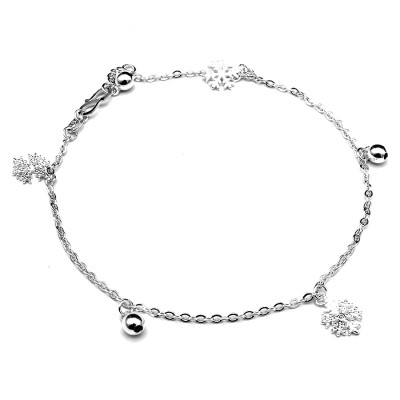 Lắc Chân Nữ Bạc Hiểu Minh LC128 bạc ta