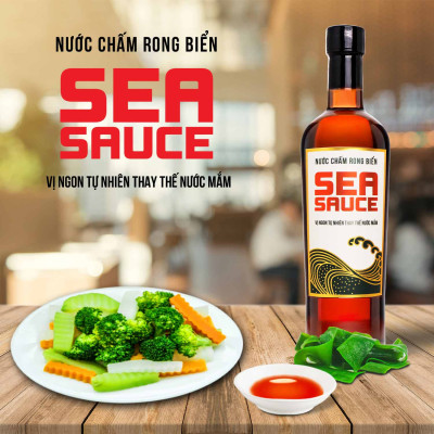 Nước chấm Rong Biển Làng Chài Xưa Sea Sauce chai thủy tinh 500ml/chai Làng Chài Xưa - Chay mặn đều dùng được