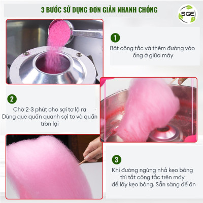 Máy Làm Kẹo Bông CCM01 Làm Kẹo Bông Mềm Sản Xuất Nhanh Năng Lực Sản Xuất Cao Dùng Nguyên Liệu Ít Và Sử Dụng Bền Lâu SGE