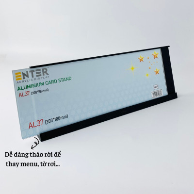 Bảng thông tin để bàn nhôm Enter AL37 300x100mm, Biển chức danh, Bảng tên để bàn, Kệ chức vụ