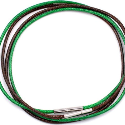 Combo 2 sợi dây vòng cổ cao su - xanh lá + nâu DCSXLN1