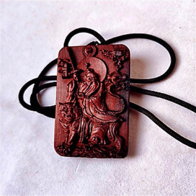 MẶT DÂY CHUYỀN TRƯƠNG THIÊN SƯ  TRỪ TÀ , MANG BÌNH AN BẰNG GỖ TÁO SÉT ĐÁNH