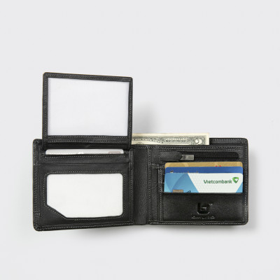 Ví Da Nam, Bóp Da Nam Kim Bảo B12 Da Bò Màu Đen, Nâu, Bò