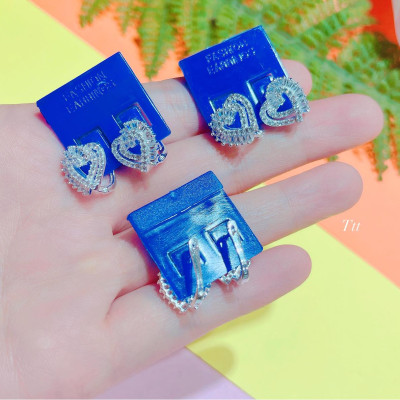 Bông tai bạc hình trái tim khoá bập chất liệu bạc s925 MS085b