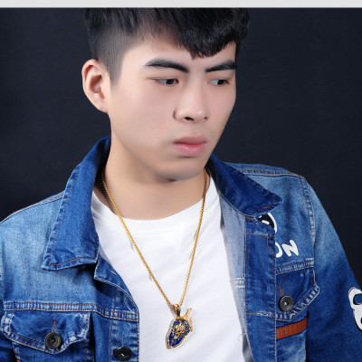 Dây chuyền nam bằng titanium đúc kiểu Bộ Khiên kiếm hình sư tử- D46