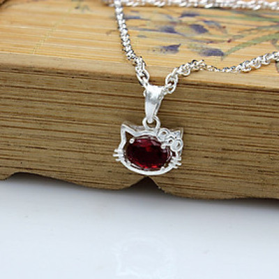 Dây Chuyền Trẻ Em Bạc Hiểu Minh DTE051P Mèo Kity