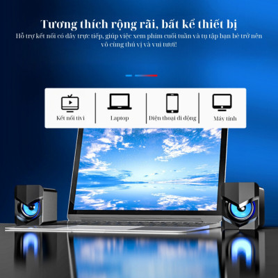 Bộ 2 Loa Mini Dorron V116, Âm Thanh Nổi, Bass Trầm - Phiên Bản Nâng Cấp - Hàng Chính Hãng