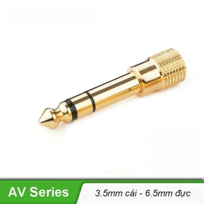 Đầu jack chuyển đổi âm thanh từ cổng 3.5mm cái sang cổng 6.5mm đực - Hàng Nhập Khẩu