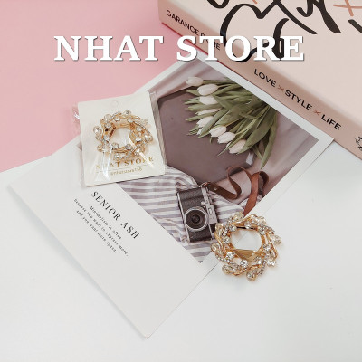 Ghim cài áo cao cấp, trâm cài áo vest nam nữ đính đá sang trọng, tinh tế, Kẹp vạt áo/váy (cỡ 4.5x4.5cm)