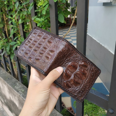 Ví Nam Da Cá Sấu 2 Mặt [Gù Cá Sấu Nguyên Con Rất Đẹp] Thiết Kế Dáng Ngang Dễ Sử Dụng