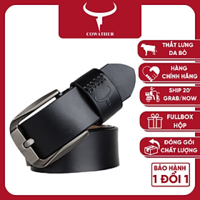 Thắt Lưng Da Bò Chính hãng COWATHER XF008 Đen
