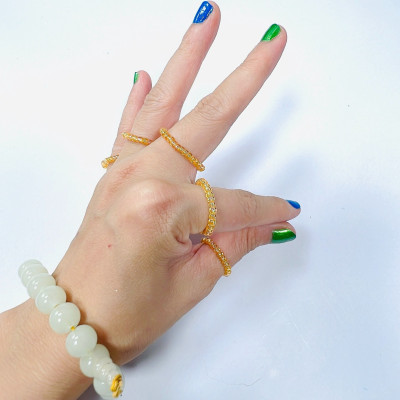 PHỤ KIỆN NỮ HANDMADE MÀU VÀNG MÃ 08 DẠNG TRÒN TRONG SUỐT LẤP LÁNH