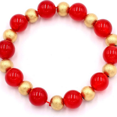 Chuỗi đeo tay - đá thạch anh đỏ 10 ly VTAOHVT1 - hợp mệnh Hỏa, mệnh Thổ
