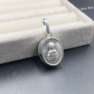 Hộp Đựng Bùa Mặt Dây Chuyền Nam Nữ Bạc Ta Hình Phật Chính Hãng BẠC HIỂU MINH MDN486