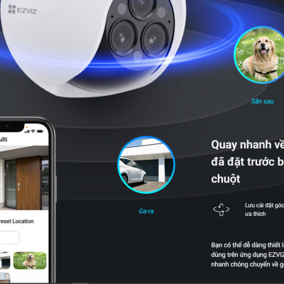 Camera WiFi EZVIZ H80F 3 ống kính 2K 4MP siêu nét cả ngày lẫn đêm, có màu đêm, AI phát hiện người - Hàng chính hãng