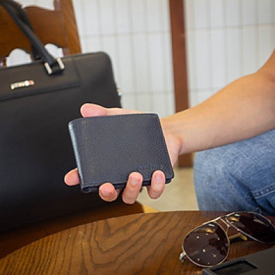 Ví nam da bò cao cấp Gianni Conti Italy 587012BLU - Màu xanh