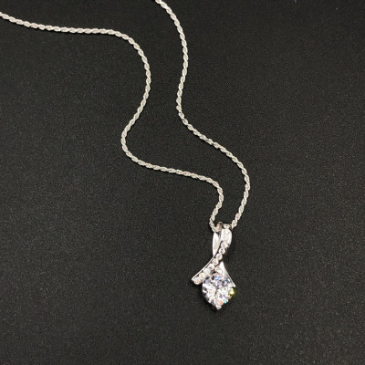 Dây Chuyền Vòng Cổ Nữ Bạc 925 Hình Giọt Sương Long Lanh BẠC HIỂU MINH DMD338S