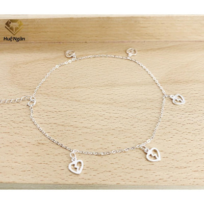 Lắc chân bạc Ý 925 Huệ Ngân - Tim xinh xắn RYBJ50112