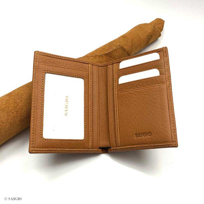 Ví Nam Đứng, Da Bò Mềm Mại GENTLE, Size Lớn, Thiết Kế Cổ Điển Đơn Giản - Đẹp Mắt, Dáng Đứng - Gập 2, Ngăn Đựng Tiền Có Khóa Kéo, Nhiều Ngăn Để Giấy Tờ Tiện Dụng - Hàng Chính Hãng SAIGIO