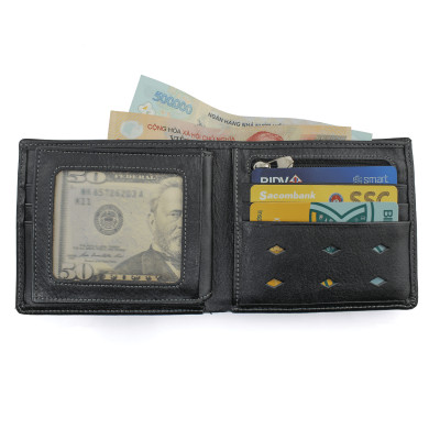 Ví Da Nam, Bóp Da Nam Kim Bảo B20 Da Bò Màu Đen, Nâu, Bò