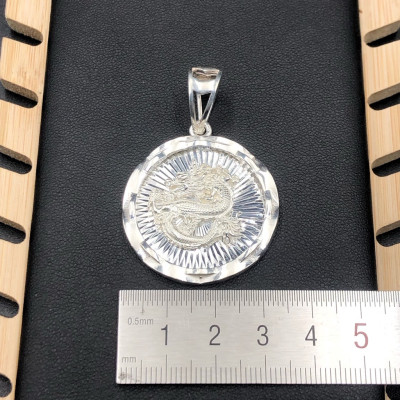 Mặt Dây Chuyền Nam Bạc 925 Hình Rồng Cuộn Nam Tính Và Mạnh Mẽ BẠC HIỂU MINH MDN018S