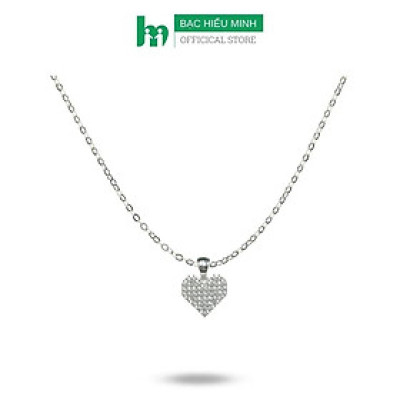 Dây Chuyền , Vòng Cổ Nữ Trái Tim Đính Đá BẠC HIỂU MINH DMD491