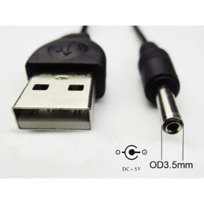 Cáp sạc cáp nguồn DC 5V USB to 3.5mm Dây nguồn 1 đầu USB ra đầu tròn cỡ trung 3.5mm - Hàng Nhập Khẩu