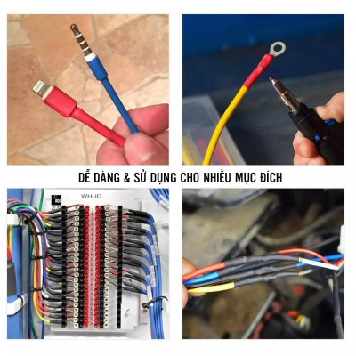 Bộ Ống Gen Co Nhiệt Thu Hẹp Nhiều Màu Đủ Size Kích Thước Giúp Cách Điện Bảo Vệ Dây Cáp (Chất Liệu PE Polyolefin) Giúp Sửa Chữa Dây Điện Nhanh Chóng - Hàng Nhập Khẩu