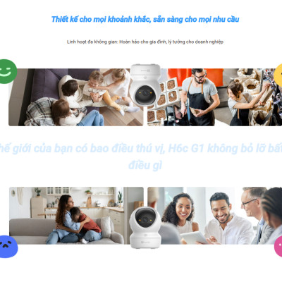 Camera wifi trong nhà EZVIZ H6C G1 4K Sắc nét, AI nhận diện người, thú cưng - hàng chính hãng