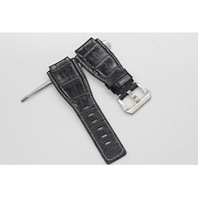 DÂY DA CÁ SẤU THẬT ĐƯỢC HOÀN THIỆN THỦ CÔNG HÀNG CHÍNH HÃNG SONGHAN LEATHER, DÂY ĐỒNG HỒ DA CAO CẤP PHONG CÁCH THỜI TRANG, PHÙ HỢP VỚI DÒNG ĐỒNG HỒ BELL & ROSS SIZE 24mm/24mm, SẢN PHẨM GẮN KÈM KHÓA  BH 6 THÁNG BRCD-00