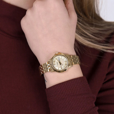 Đồng Hồ Nữ Citizen Dây Thép Không Gỉ EQ0603-59P - Mặt Vàng