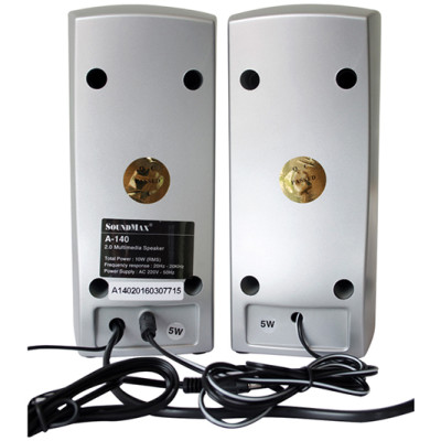 Loa Soundmax A140 2.0 (Bạc) - Thiết kế nhỏ gọn, năng động - Hàng chính hãng