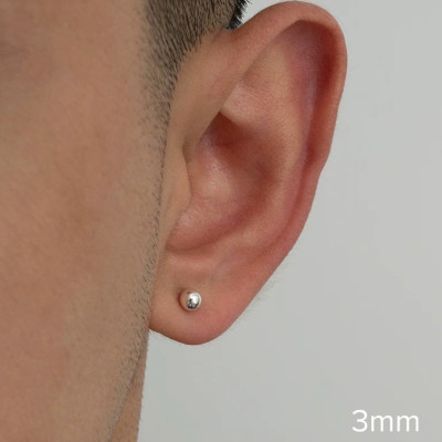 Khuyên Tai Nụ Bạc Unisex Chính Hãng Bạc Hiểu Minh HT386