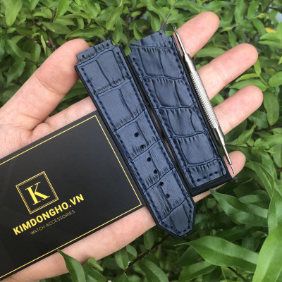 (Tặng tua vit thay dây) Dây đồng hồ HUB size 42 Lót da vân các màu (19-25-22)