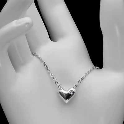 Dây Và Mặt Dây Chuyền Bạc Hiểu Minh DMD084S trái tim bạc ý
