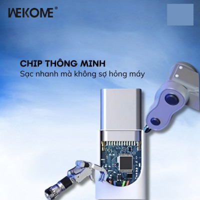 Cáp sạc nhanh Wekome WDC-21 C to C 65W bọc dù chống đứt, độ dài 1m akz ( hàng chính hãng)