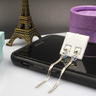 Bông tai hoa tai Bạc Hiểu Minh HT303 dáng dài