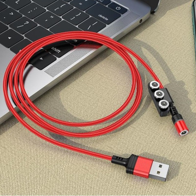 Cáp sạc đa năng, truyền tải dữ liệu, 3 đầu nam châm tiện lợi - hàng nhập khẩu