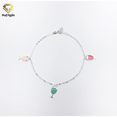 Lắc chân bạc Ý 925 Huệ Ngân-Chiếc Cốc Thủy Tinh JL030